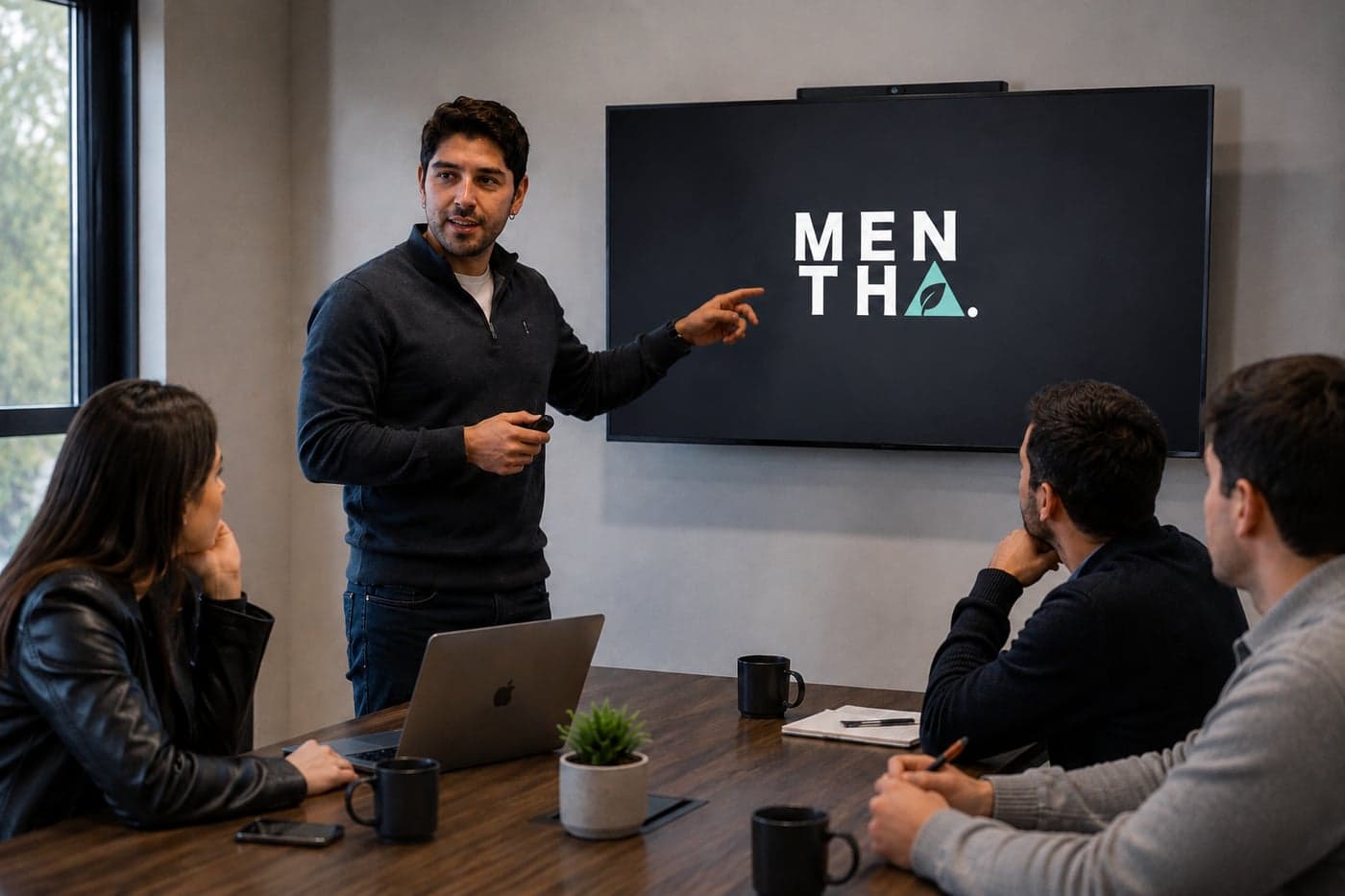 Equipo de Mentha en una reunión de trabajo